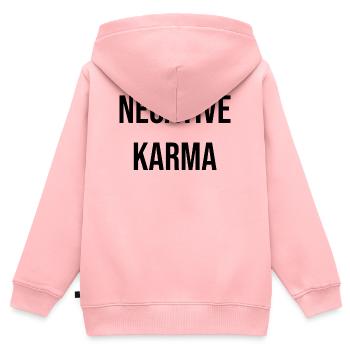 Negative Karma - Kids Premium Organic Zip-up Hoodie - rose - Back - AI Model Kid Female (0cm)