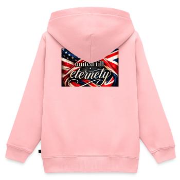 Vereinigte Flaggen bis zur Ewigkeit - Kinder Premium Organic Zip Hoodie - Rosa - Hinten - AI Model Kid Female (0cm)
