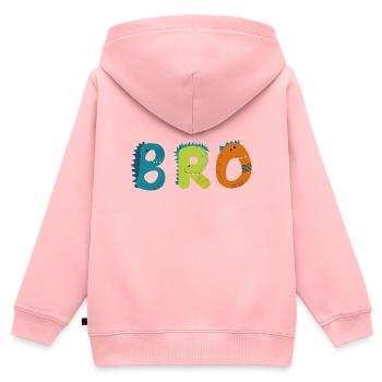 großer Bruder - Kinder Premium Organic Zip Hoodie - Rosa - Hinten - AI Model Kid Female (0cm)
