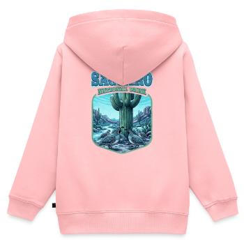 Saguaro National Park Wappen - Kinder Premium Organic Zip Hoodie - Rosa - Hinten - AI Model Kid Female (0cm)