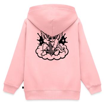 Cupidon Cool avec arbalète et lunettes de soleil - Sweat Premium à capuche zippé enfant bio - rose - Dos - AI Model Kid Female (0cm)