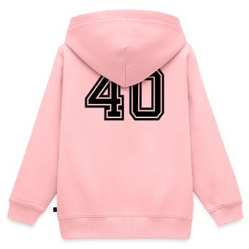 40 - Kids Premium Organic Zip-up Hoodie - rose - Back - AI Model Kid Female (0cm)
