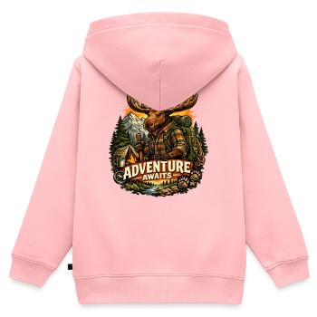 aventure - Sweat Premium à capuche zippé enfant bio - rose - Dos - AI Model Kid Female (0cm)