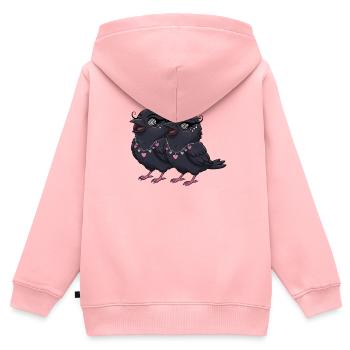 Raben Girls mit Herzketten - Kinder Premium Organic Zip Hoodie - Rosa - Hinten - AI Model Kid Female (0cm)