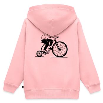 monocycle - Sweat Premium à capuche zippé enfant bio - rose - Dos - AI Model Kid Female (0cm)