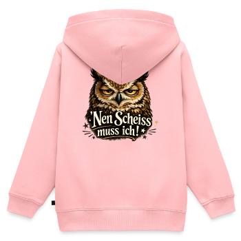 Guck Mich Nicht In Diesem Ton An Eule - Kinder Premium Organic Zip Hoodie - Rosa - Hinten - AI Model Kid Female (0cm)