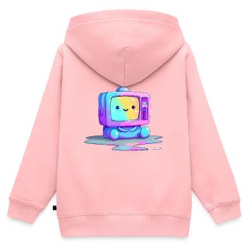 Regenbogen TV Kuscheltier - Kinder Premium Organic Zip Hoodie - Rosa - Hinten - AI Model Kid Female (0cm)