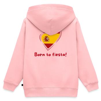 Spain Heart Flag Born to Fiesta - Kids Premium Organic Zip-up Hoodie - rose - Back - AI Model Kid Female (0cm)