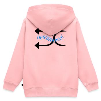 Entschuldigung - Kinder Premium Organic Zip Hoodie - Rosa - Hinten - AI Model Kid Female (0cm)