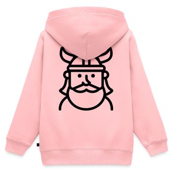 viking - Sweat Premium à capuche zippé enfant bio - rose - Dos - AI Model Kid Female (0cm)