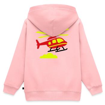 Rettungshubschrauber Notarzt - Kinder Premium Organic Zip Hoodie - Rosa - Hinten - AI Model Kid Female (0cm)
