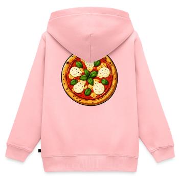 Basilikum-Pizza Comic - Kinder Premium Organic Zip Hoodie - Rosa - Hinten - AI Model Kid Female (0cm)