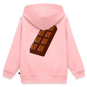Schokoladen-Tafel Cartoon Retro - Kinder Premium Organic Zip Hoodie - Rosa - Hinten - AI Model Kid Female (0cm)