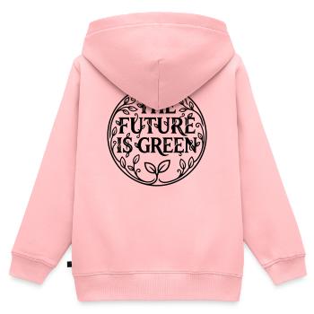 Grüne Zukunft - Kinder Premium Organic Zip Hoodie - Rosa - Hinten - AI Model Kid Female (0cm)