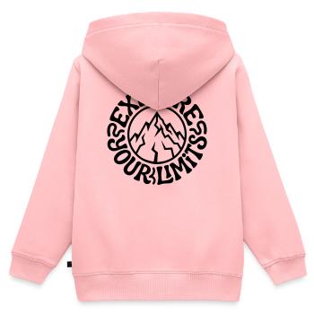 Bergsteigen - Kinder Premium Organic Zip Hoodie - Rosa - Hinten - AI Model Kid Female (0cm)