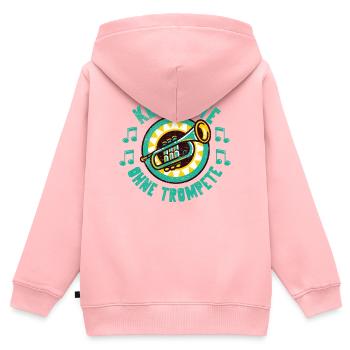 Keine Fete ohne Trompete Brass Band Bläser Jazz - Kinder Premium Organic Zip Hoodie - Rosa - Hinten - AI Model Kid Female (0cm)