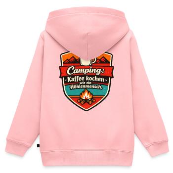  Camper Camping - Kinder Premium Organic Zip Hoodie - Rosa - Hinten - AI Model Kid Female (0cm)