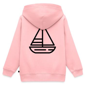 Segelschiff - Kinder Premium Organic Zip Hoodie - Rosa - Hinten - AI Model Kid Female (0cm)