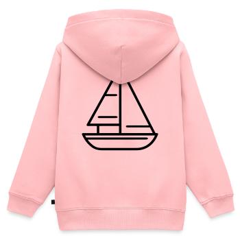 Segelschiff - Kinder Premium Organic Zip Hoodie - Rosa - Hinten - AI Model Kid Female (0cm)