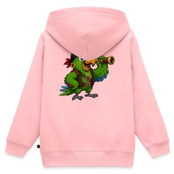 Pirate bird with spotting scope - Kids Premium Organic Zip-up Hoodie - rose - Back - AI Model Kid Female (0cm)
