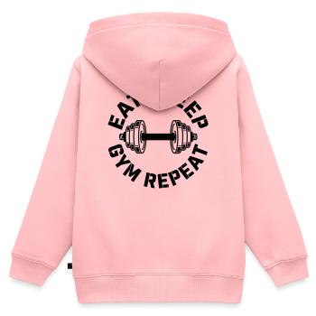 gym - Kids Premium Organic Zip-up Hoodie - rose - Back - AI Model Kid Female (0cm)
