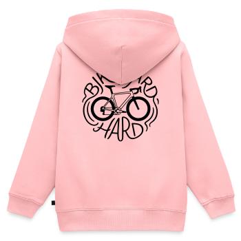 Radfahren - Kinder Premium Organic Zip Hoodie - Rosa - Hinten - AI Model Kid Female (0cm)