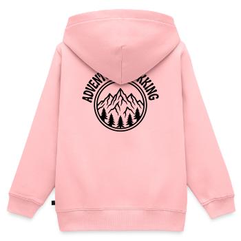 Aventure de randonnée - Sweat Premium à capuche zippé enfant bio - rose - Dos - AI Model Kid Female (0cm)