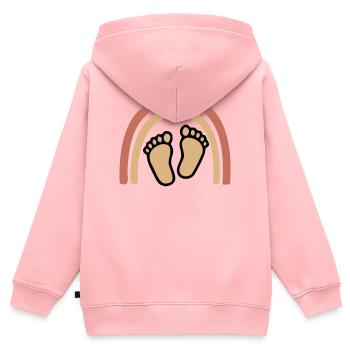 Baby Füße Regenbogen Boho - Kinder Premium Organic Zip Hoodie - Rosa - Hinten - AI Model Kid Female (0cm)