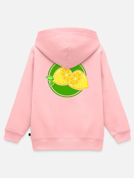 Zitrone - Kinder Premium Organic Zip Hoodie - Rosa
