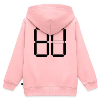 NUMMER 80 Achtzig Geschenk Digital - Kinder Premium Organic Zip Hoodie - Rosa - Hinten - AI Model Kid Female (0cm)