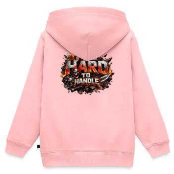 Zu schwer zu handhaben - Kinder Premium Organic Zip Hoodie - Rosa - Hinten - AI Model Kid Female (0cm)