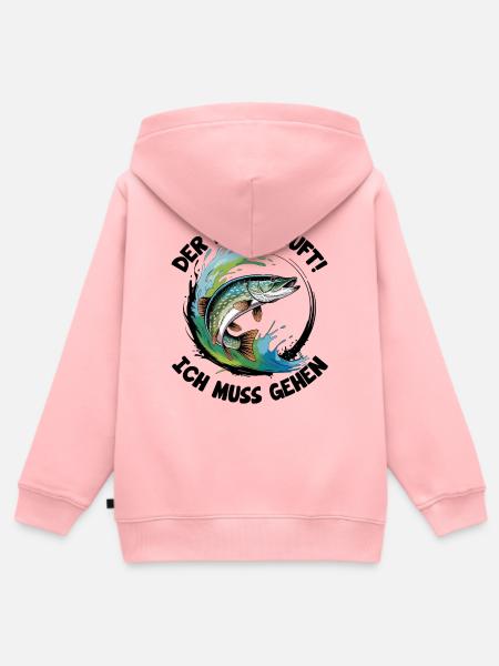 Hecht Angeln - Kinder Premium Organic Zip Hoodie - Rosa