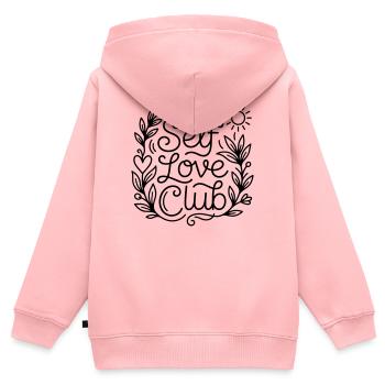 Selbstliebe - Kinder Premium Organic Zip Hoodie - Rosa - Hinten - AI Model Kid Female (0cm)