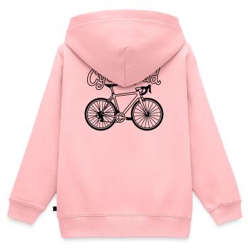 Hipster moto - Sweat Premium à capuche zippé enfant bio - rose - Dos - AI Model Kid Female (0cm)