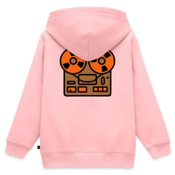 Tonbandgerät Audio Podcast Studio - Kinder Premium Organic Zip Hoodie - Rosa - Hinten - AI Model Kid Female (0cm)