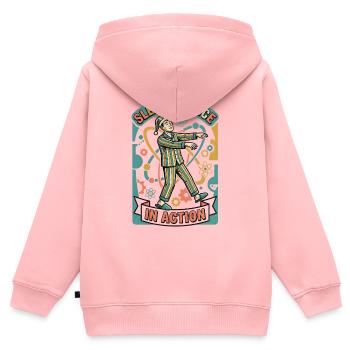 Schlafforschung aktiv | Schlafwandeln - Kinder Premium Organic Zip Hoodie - Rosa - Hinten - AI Model Kid Female (0cm)