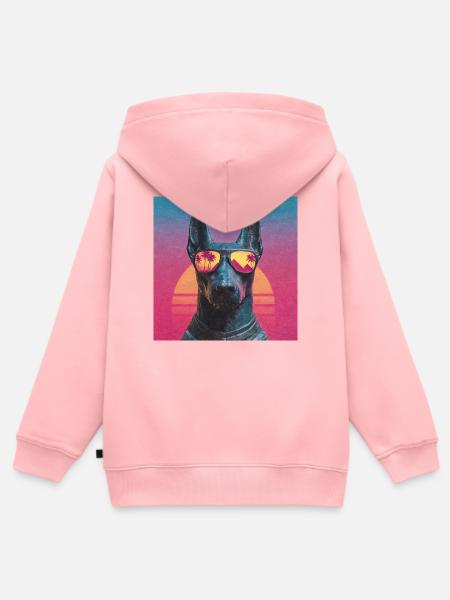 Anubis Synthwave - Gott auf Urlaub - Kinder Premium Organic Zip Hoodie - Rosa