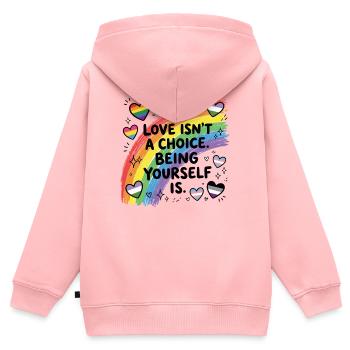 Pride Month LGBT – Liebe ist keine Wahl. Du zu sein - Kinder Premium Organic Zip Hoodie - Rosa - Hinten - AI Model Kid Female (0cm)