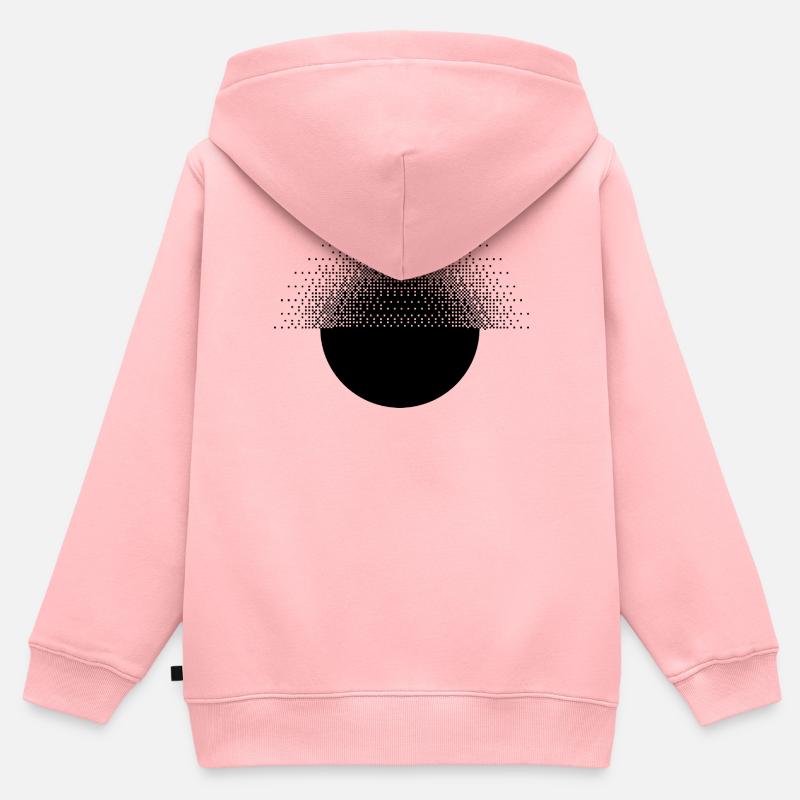 Conception bitmap de sunburst géométrique et pixelisé - Sweat Premium à capuche zippé enfant bio - rose