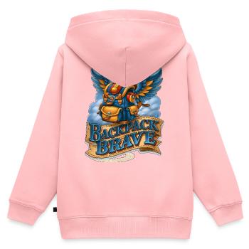Sac à dos Sac Magique Ailé Courageux - Sweat Premium à capuche zippé enfant bio - rose - Dos - AI Model Kid Female (0cm)