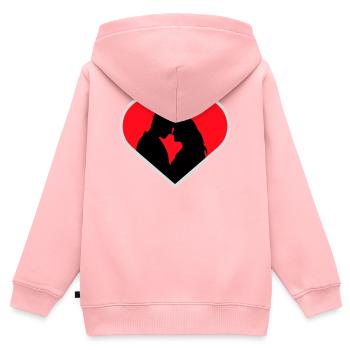 Paar Silhouette Liebe Romantik Valentinstag Freund - Kinder Premium Organic Zip Hoodie - Rosa - Hinten - AI Model Kid Female (0cm)