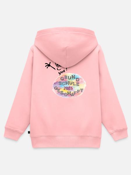 Grundschule geschafft - Kinder Premium Organic Zip Hoodie - Rosa