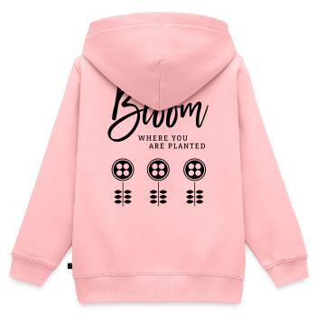 Bloom - Kids Premium Organic Zip-up Hoodie - rose - Back - AI Model Kid Female (0cm)