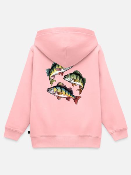 Barsch Angeln - Kinder Premium Organic Zip Hoodie - Rosa