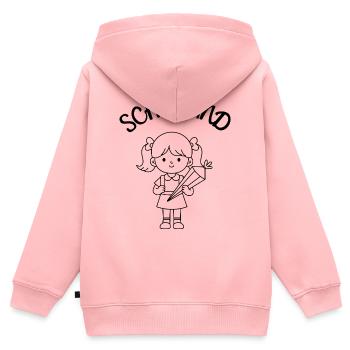 Schulkind Mädchen Einschulung Schultüte - Kinder Premium Organic Zip Hoodie - Rosa - Hinten - AI Model Kid Female (0cm)