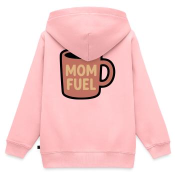 Mom Fuel Kaffee Tasse Mama - Kinder Premium Organic Zip Hoodie - Rosa - Hinten - AI Model Kid Female (0cm)