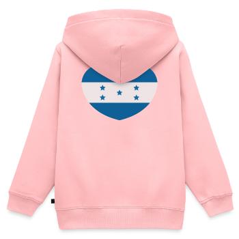 Herzflagge Honduras - Kinder Premium Organic Zip Hoodie - Rosa - Hinten - AI Model Kid Female (0cm)