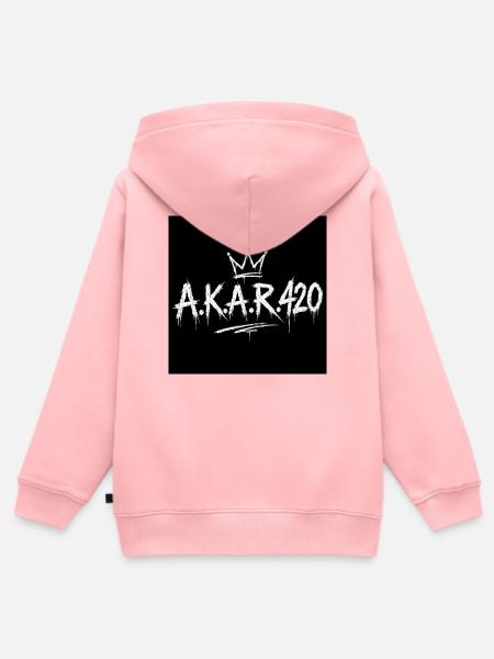 AKAR420 Graffiti Krone - Kinder Premium Organic Zip Hoodie - Rosa