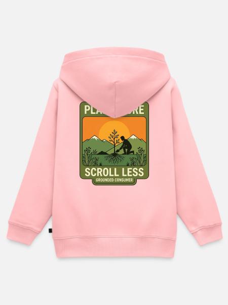 Plant More Scroll Less - Kinder Premium Organic Zip Hoodie - Rosa