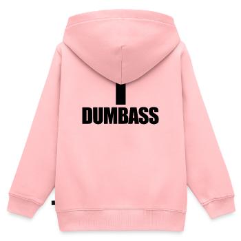 Dummkopf Pfeil nach oben Lustig Ich bin ein Dummko - Kinder Premium Organic Zip Hoodie - Rosa - Hinten - AI Model Kid Female (0cm)